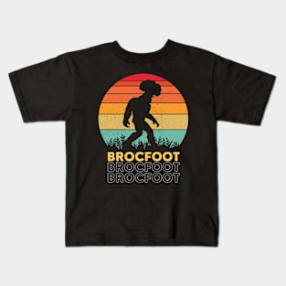 Brocfoot Broccoli Bigfoot Vintage Funny Kids T-Shirt